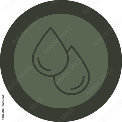 Blood Drop Line Green Circle Icon