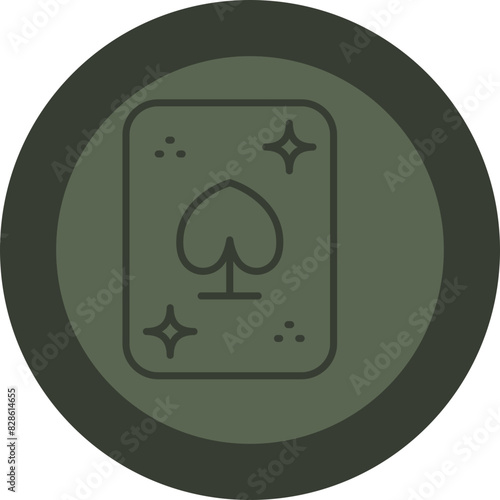 Magic Card Line Green Circle Icon