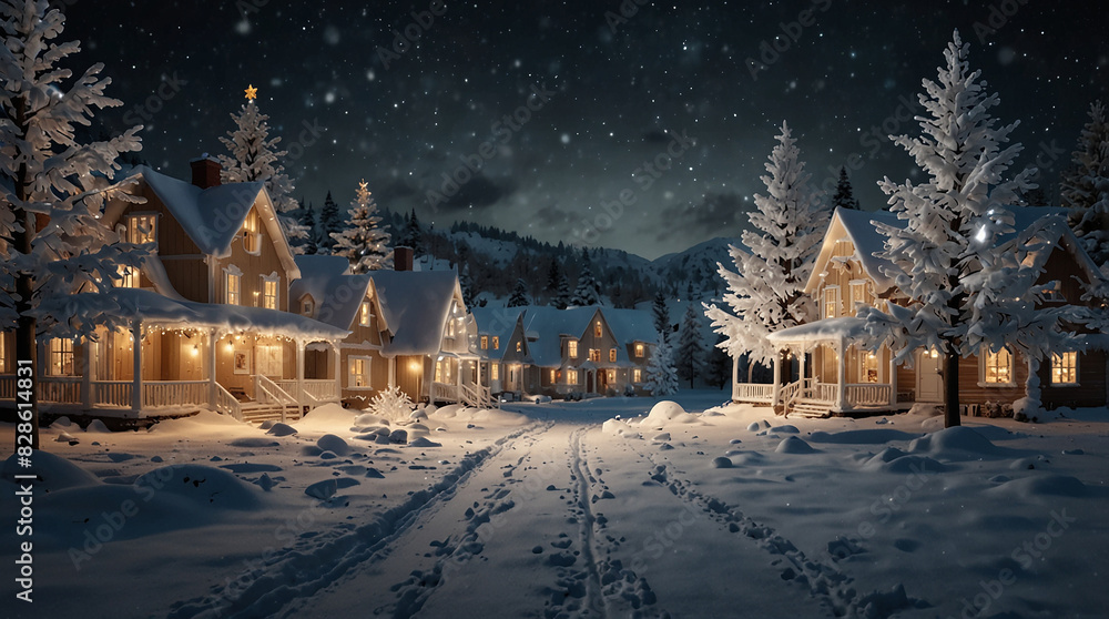 White Christmas beautiful view White Christmas beautiful view