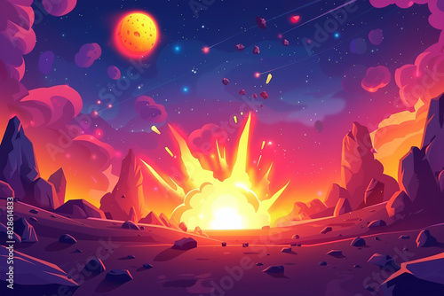 game background blast effect cartoon glow effect background