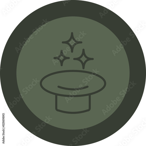 Witchcraft Line Green Circle Icon