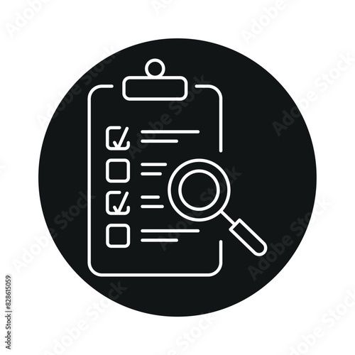 Background check line black icon. Sign for web page, mobile app, button, logo