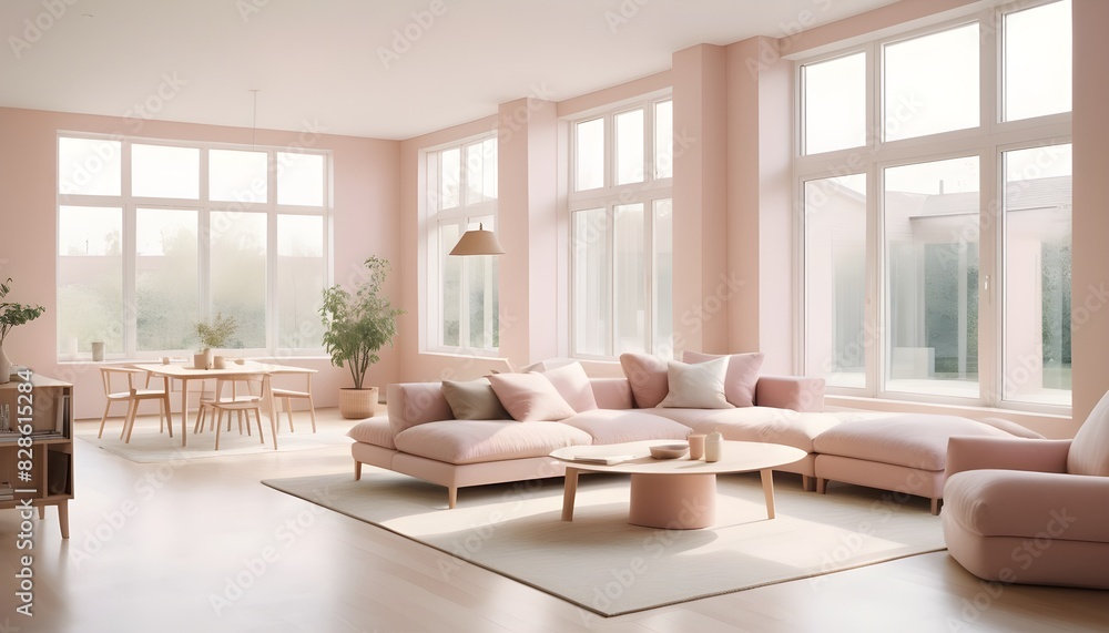 Fototapeta premium Photo interior modern design room 3D illustration