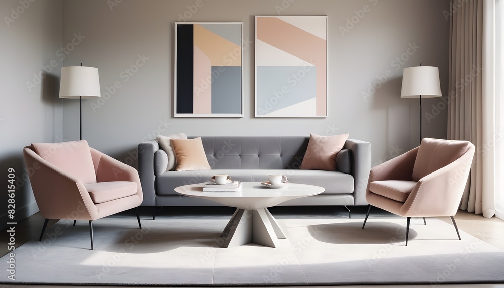 Photo interior modern design room 3D illustration Photo interior modern design room 3D illustration
