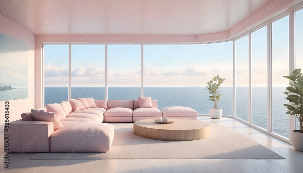 Photo interior modern design room 3D illustration Photo interior modern design room 3D illustration