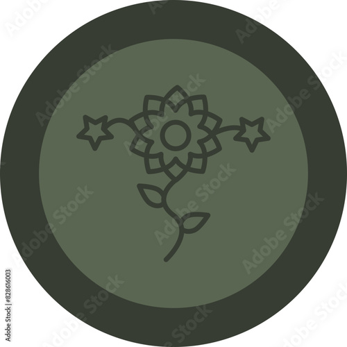 Decoration Line Green Circle Icon