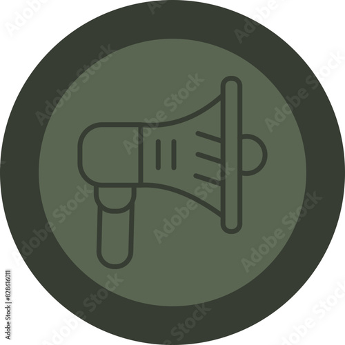 Speaker Line Green Circle Icon