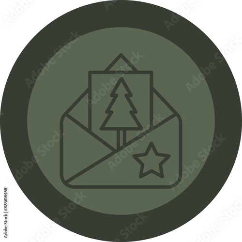 Letter Line Green Circle Icon