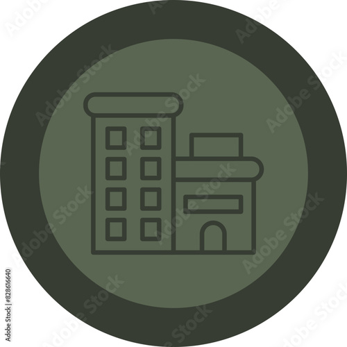 Appartment Line Green Circle Icon