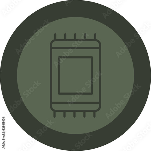 Towel Line Green Circle Icon
