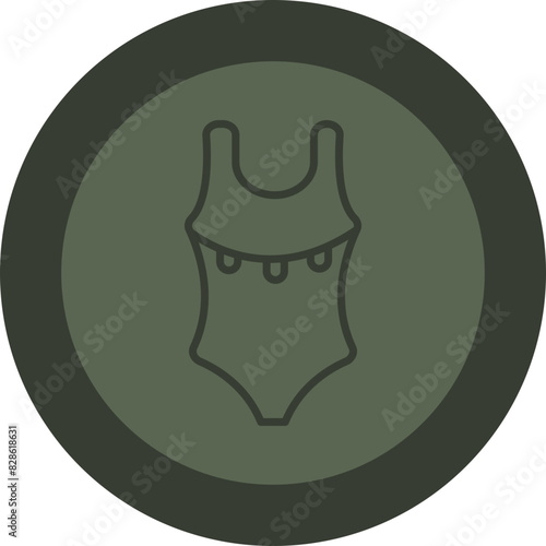 Swimsuit Line Green Circle Icon