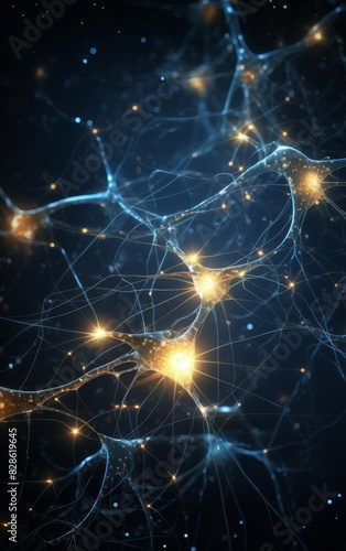 Abstract digital illustration of interconnected neurons, representing the complex network of the human brain.