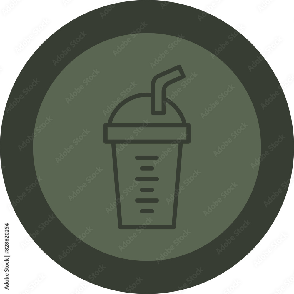 Protein Shake Line Green Circle Icon Protein Shake Line Green Circle Icon