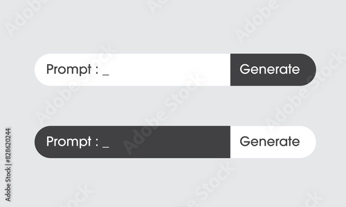 AI prompt Generate Bar. Artificial intelligence technology concept. AI enters by command prompt to generate ideas. Chat with AI. Vector illustration.
