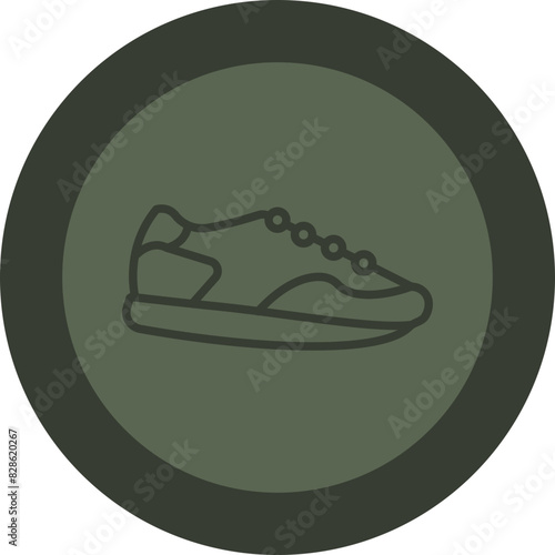 Jogger Line Green Circle Icon