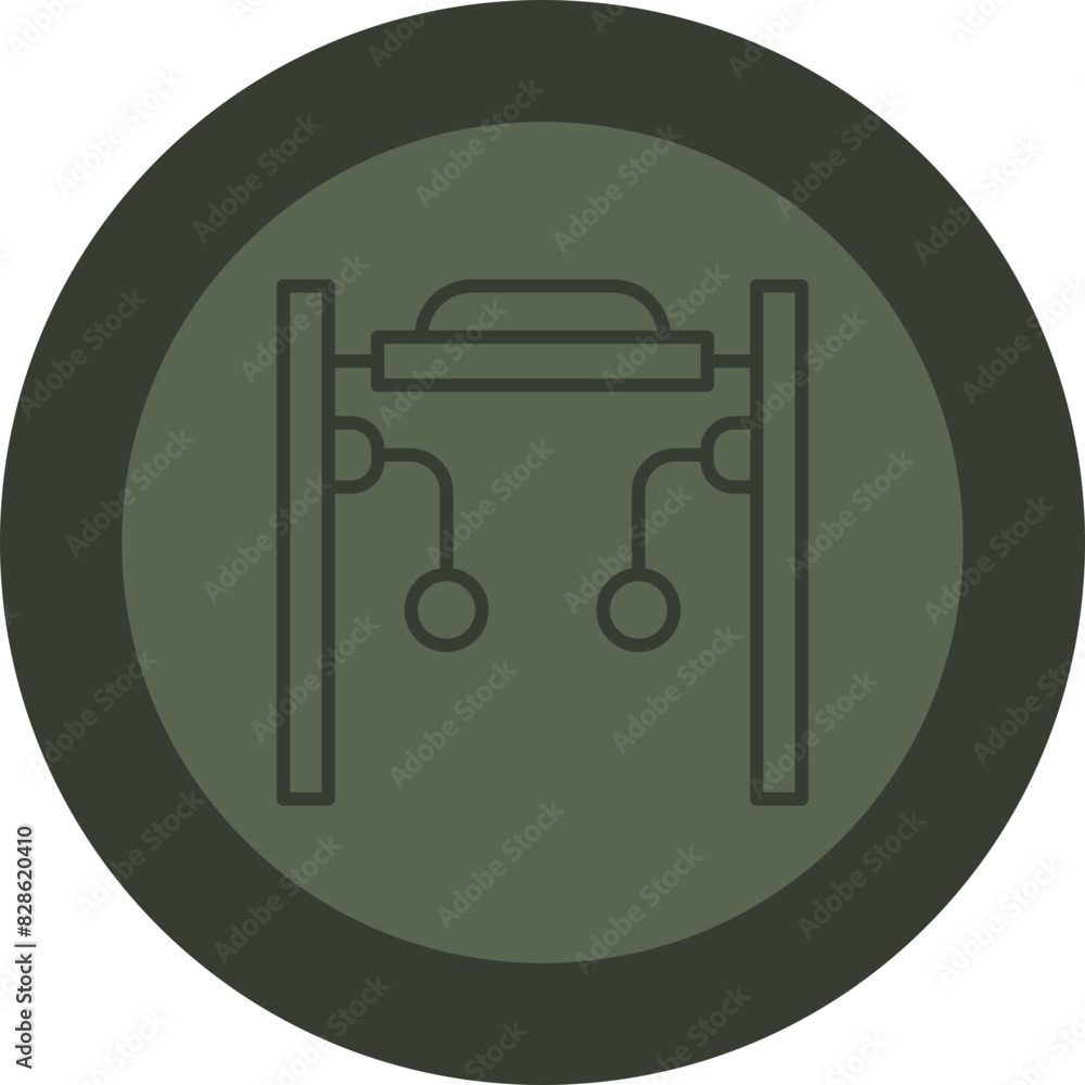 Cable Crossover Line Green Circle Icon Cable Crossover Line Green Circle Icon