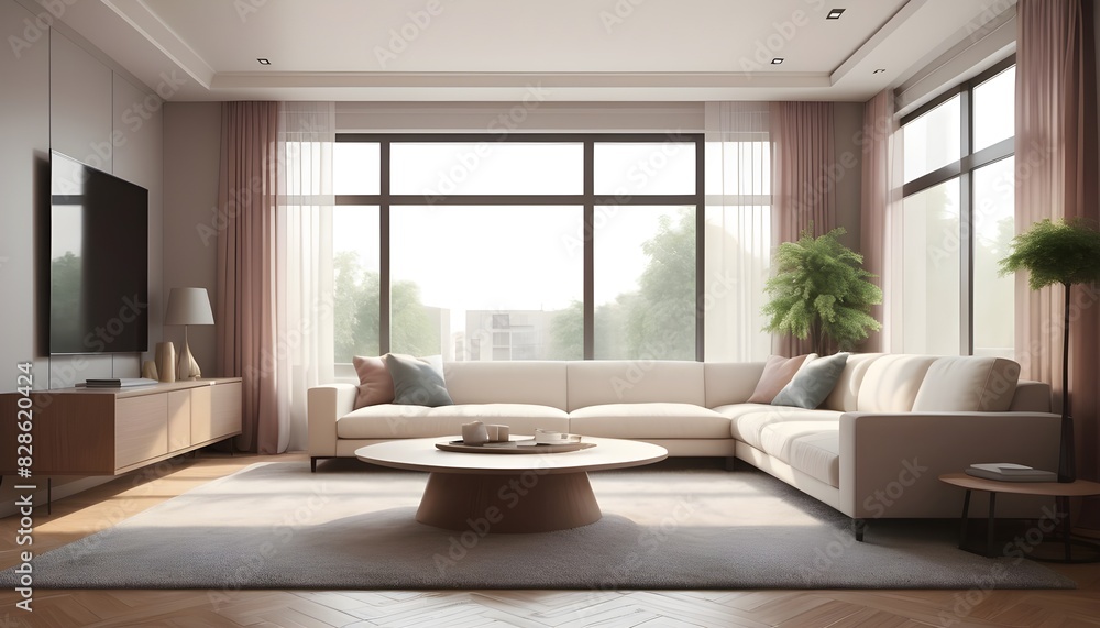 Photo interior modern design room 3D illustration Photo interior modern design room 3D illustration