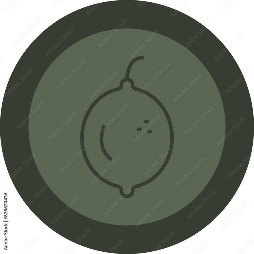 Lemon Line Green Circle Icon Lemon Line Green Circle Icon