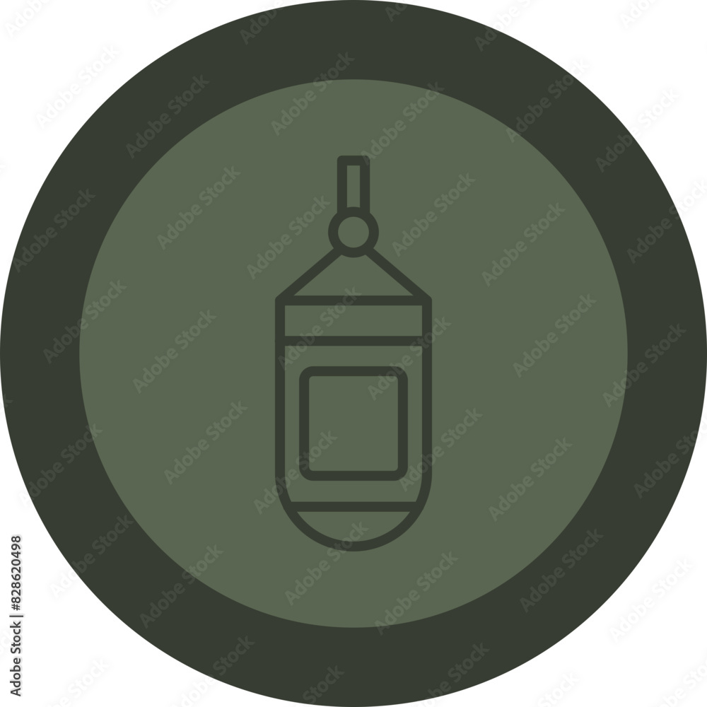 Fototapeta premium Boxing Bag Line Green Circle Icon