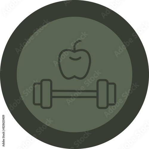Fitness Line Green Circle Icon