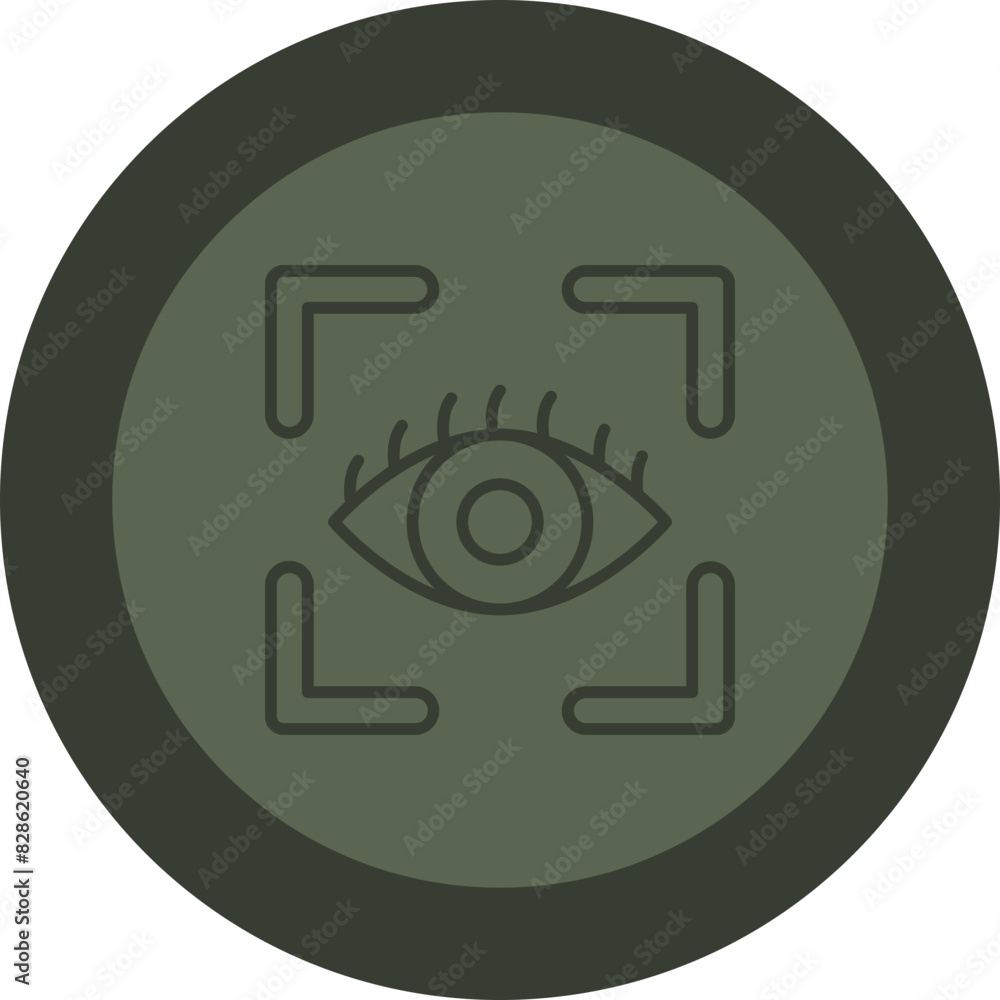 Verified Eye Line Green Circle Icon Verified Eye Line Green Circle Icon