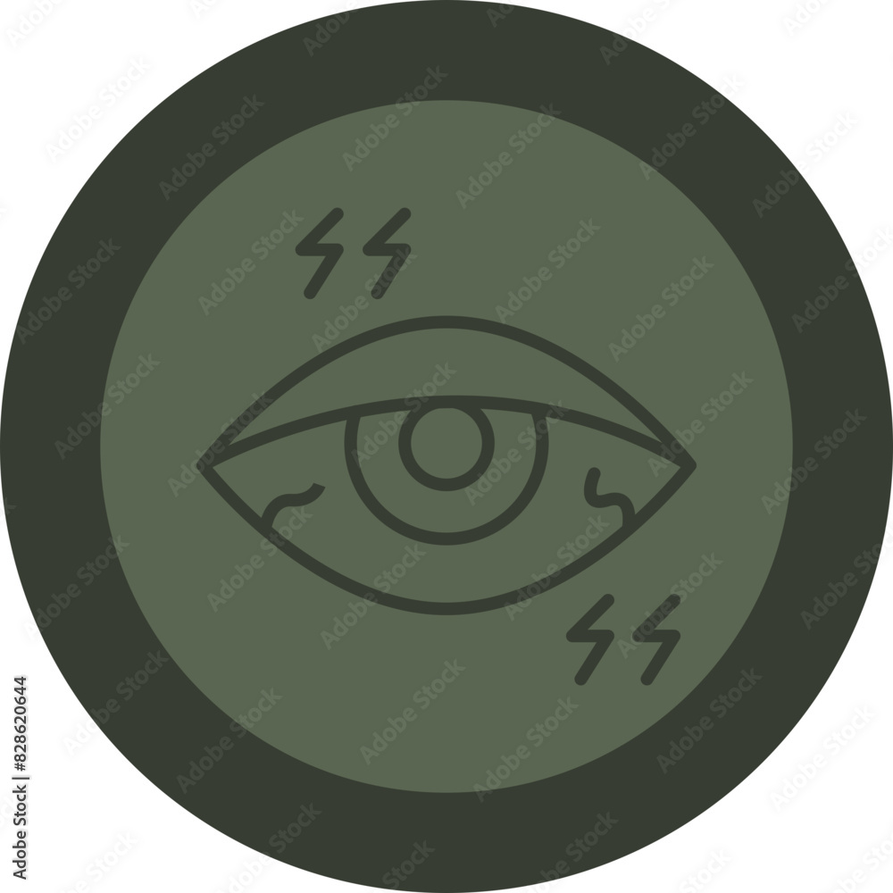 Painful Eye Line Green Circle Icon Painful Eye Line Green Circle Icon
