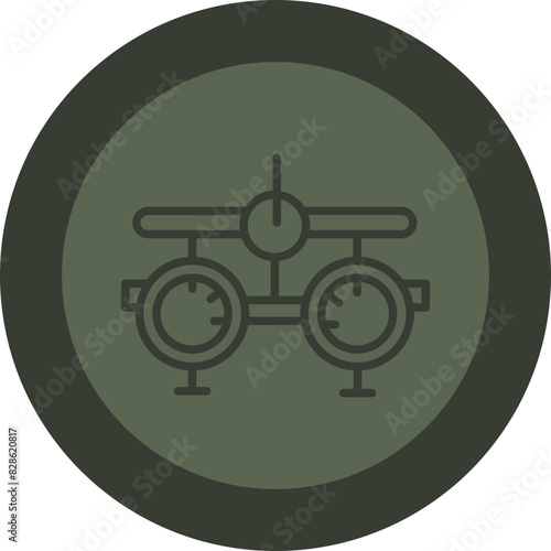 Optometrist Line Green Circle Icon