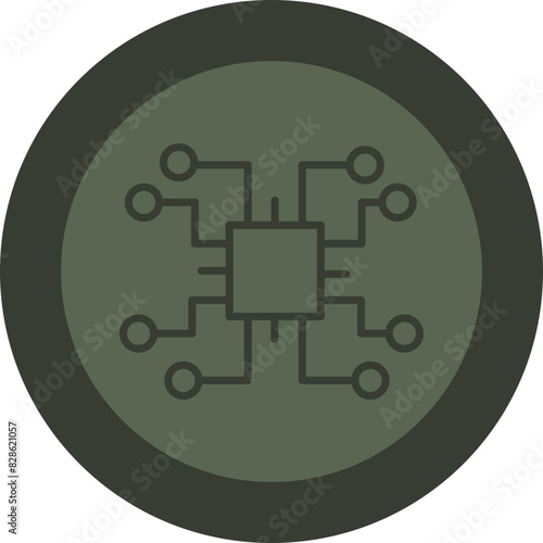 Embedded Line Green Circle Icon