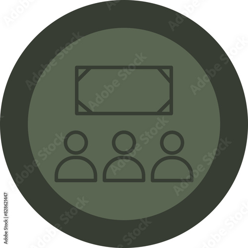 Classroom Line Green Circle Icon