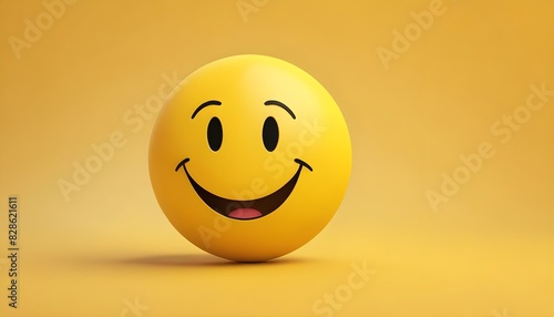  Yellow smiley face emoji on a yellow background