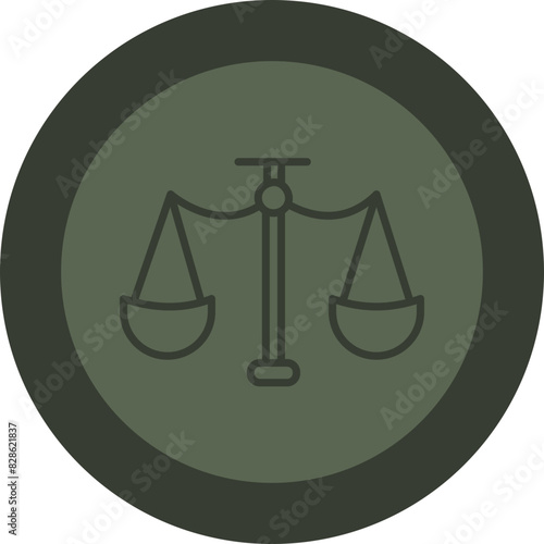 Law Line Green Circle Icon