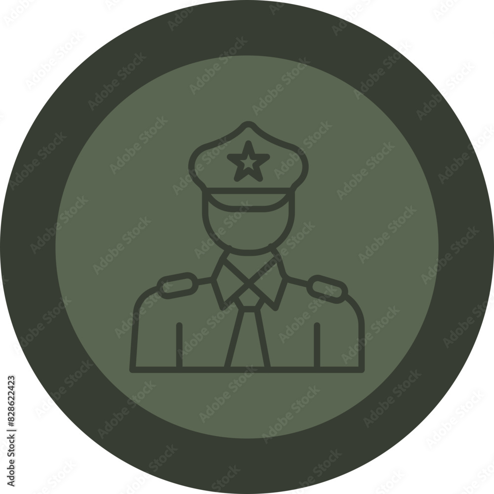 Police Line Green Circle Icon Police Line Green Circle Icon