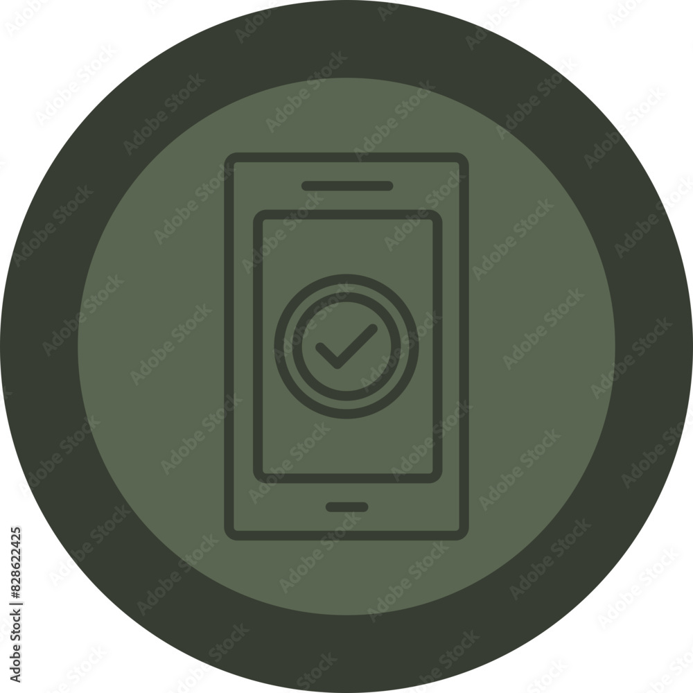 Mobile Sign Line Green Circle Icon Mobile Sign Line Green Circle Icon