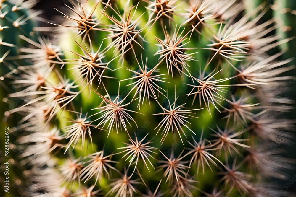 Macro Close-up of Cactus Spines, Detailed Texture, Green and Brown Hues, Sharp Thorns, High Resolution, Botanical Photography, Nature Image Macro Close-up of Cactus Spines, Detailed Texture, Green and Brown Hues, Sharp Thorns, High Resolution, Botanical Photography, Nature Image