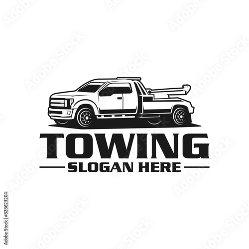 Car Transport Crane Service Logo template