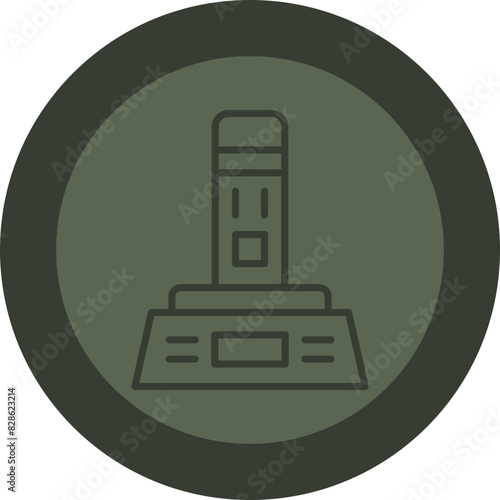 Joystick Line Green Circle Icon