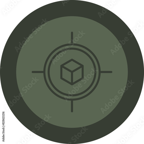 Target Line Green Circle Icon