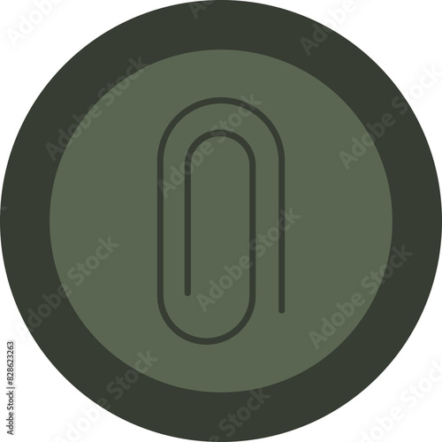 Attachment Line Green Circle Icon