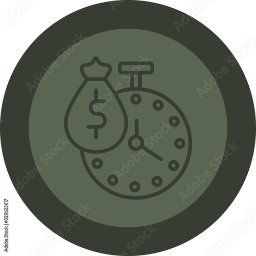 Payment Time Line Green Circle Icon