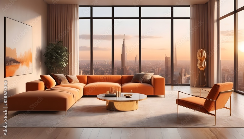 Photo interior modern design room 3D illustration Photo interior modern design room 3D illustration