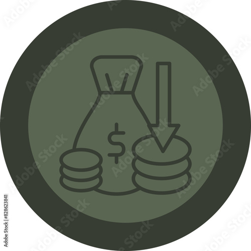Loss Line Green Circle Icon