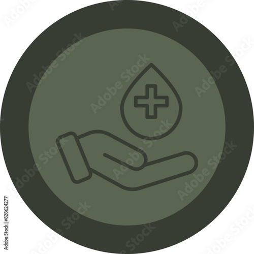Donors Line Green Circle Icon