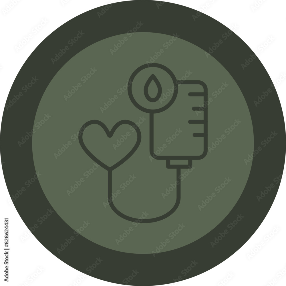 Blood Transfusion Line Green Circle Icon Blood Transfusion Line Green Circle Icon