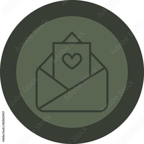 Letter Line Green Circle Icon