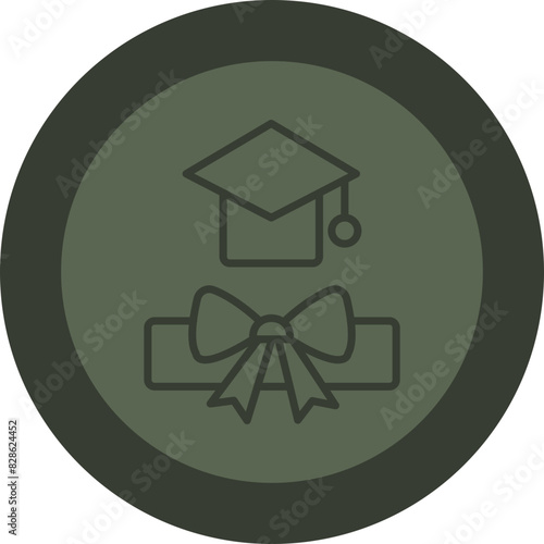 Scholarship Line Green Circle Icon