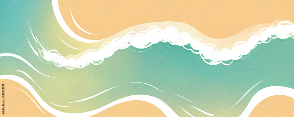 A wave rolls onto the sandy shore of the beach. A wave rolls onto the sandy shore of the beach.