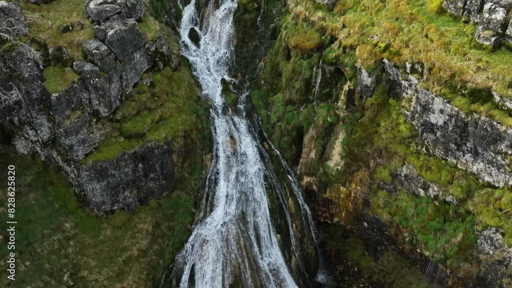 Slow motion waterfall from above. Slow motion waterfall from above.