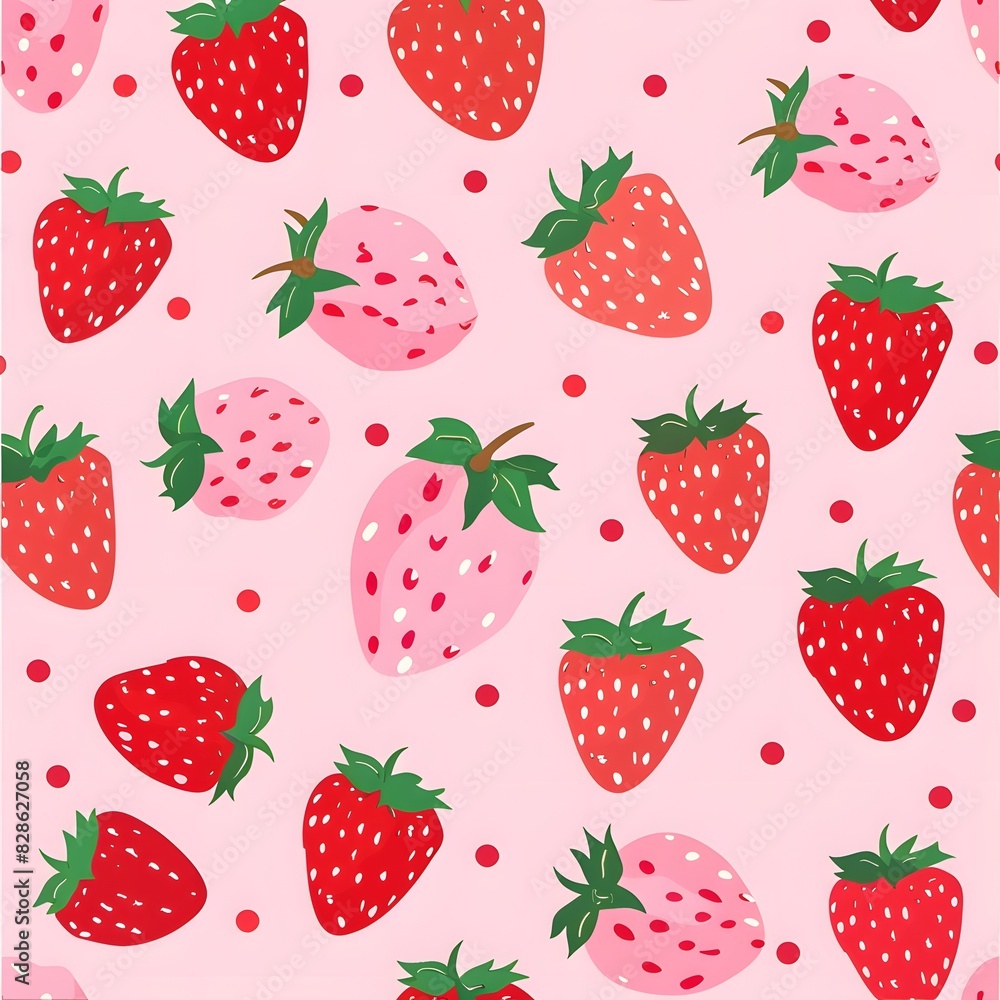 Red and Pink strawberry pattern Red and Pink strawberry pattern