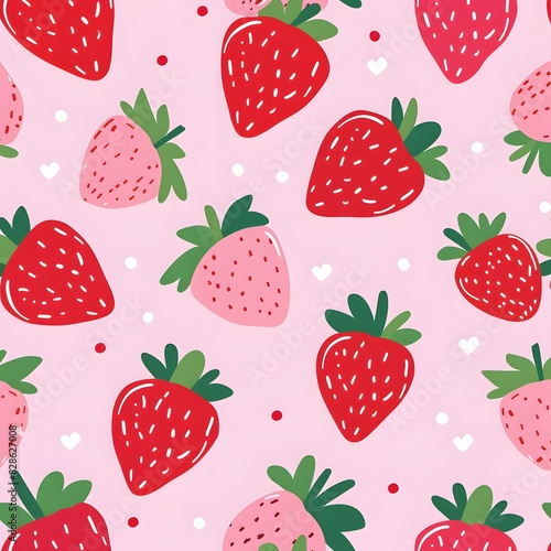 Red and Pink strawberry pattern