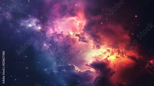 Colorful space galaxy cloud nebula Starry night cosmos background. Magic Infinite universe